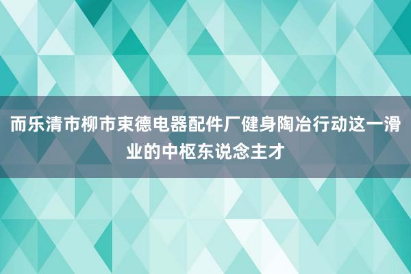 而乐清市柳市束德电器配件厂健身陶冶行动这一滑业的中枢东说念主才